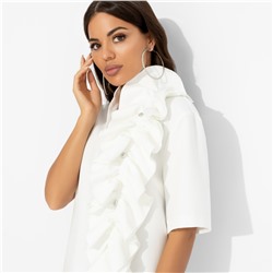 Платье со съемным объемным декором, Сияние глянца (white)