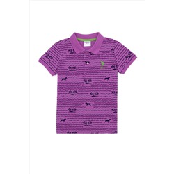 Erkek Çocuk Menekşe Polo Yaka Tişört