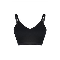 Siyah Kapsız Askılı Seamless Bralette Sütyen TBBSS23CW00001