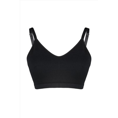 Siyah Kapsız Askılı Seamless Bralette Sütyen TBBSS23CW00001