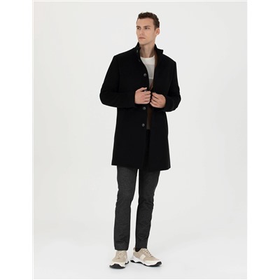 Siyah Slim Fit Palto
