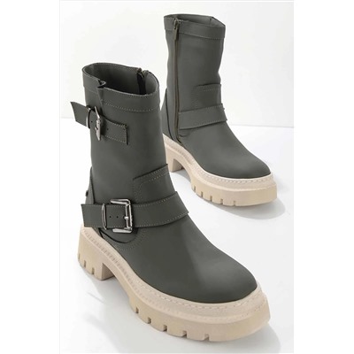 Bambi Mat Olive Kadın Bot & Bootie K02538200109