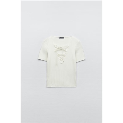 RIBBED TOP WITH TIED DETAIL