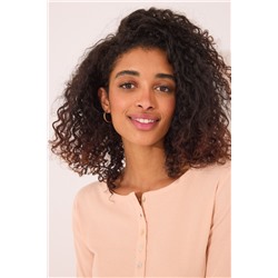 Camiseta manga larga canalé naranja
