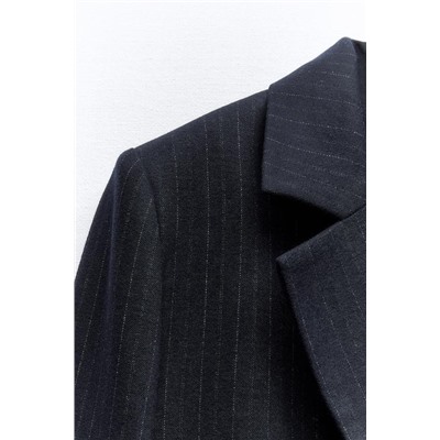 PINSTRIPE COAT WITH SHOULDER PADS