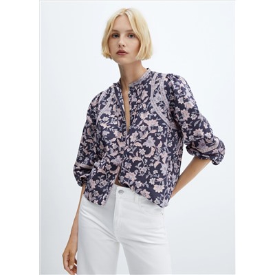 Blusa algodón estampado flores