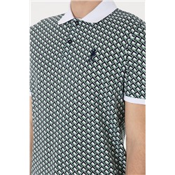 Erkek Regular Fit Polo Yaka Lacivert Desenli Tişört