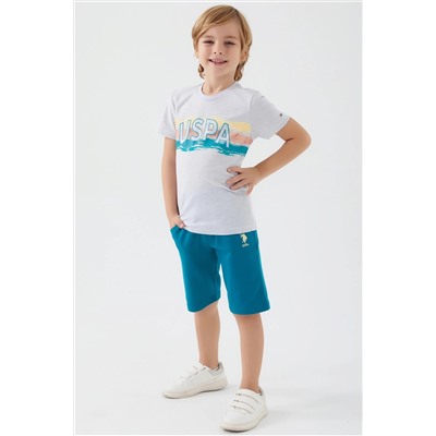 Erkek Çocuk Beyaz Melanj Pijama Takımı
