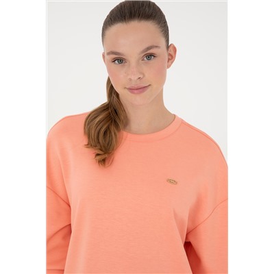 Kadın Somon Bisiklet Yaka Sweatshirt