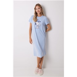 Camisón midi canalé rayas Snoopy