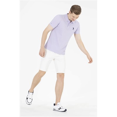 Erkek Lila Basic Polo Yaka Tişört