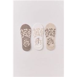 Pack 3 calcetines slip on leopardo