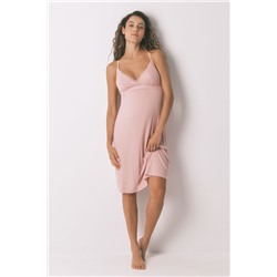 Camisón técnico "maternity" canalé rosa