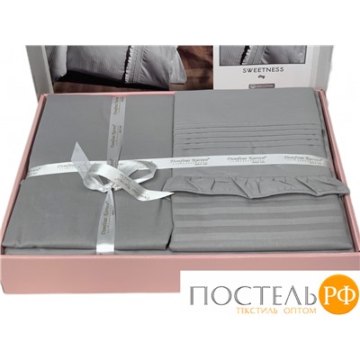 Постельное белье "Карвен" DELUXE ранфорс евро Sweetness grey