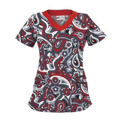 UA Paisley Showers Granite Print Scrub Top