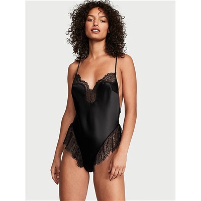 VICTORIA'S SECRET Satin Lace High-Leg Romper
