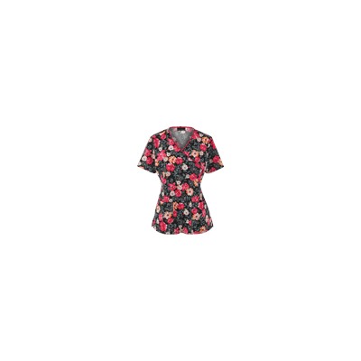 Cherokee Scrubs Fleur-ever Yours Print Top