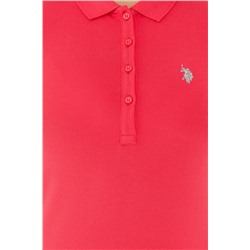 Kadın Kırmızı Basic Polo Yaka Tişört
