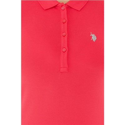Kadın Kırmızı Basic Polo Yaka Tişört