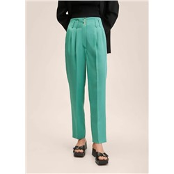Pantalón lyocell pinzas -  Mujer | MANGO OUTLET Melilla