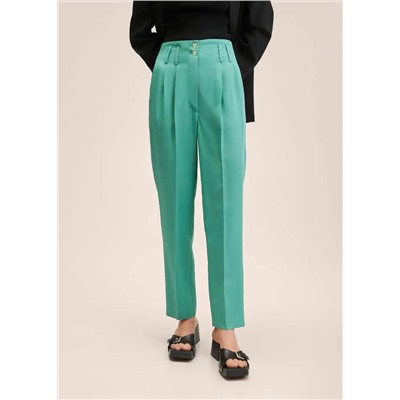 Pantalón lyocell pinzas -  Mujer | MANGO OUTLET Melilla