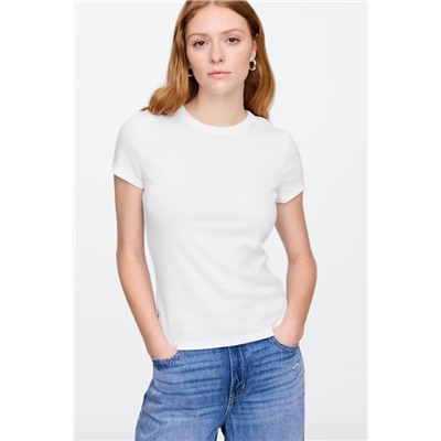 Ribbed Crewneck T-Shirt