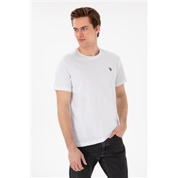 Erkek Regular Fit Bisiklet Yaka Beyaz Basic Tişört