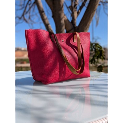 Шоппер из натуральной кожи от испанского производителя PELLE- SHOPPER PIEL (710) Rojo Распродажа