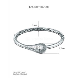 Колье из серебра родированное - Капля ко5710р
