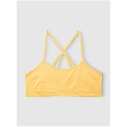 HAPPY NATION FOR TWEENS SEAMLESS SCOOP NECK RACERBACK SPORTS BRA