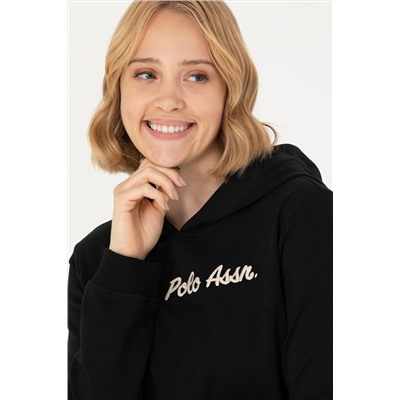 Kadın Siyah Kapüşonlu Sweatshirt