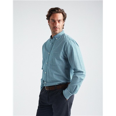 Plaid Oxford Shirt, Men, Green