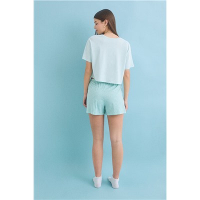 Pijama corto 100% algodón verde