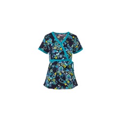 koi Scrubs Scandinavian Paisley Mock Wrap Top