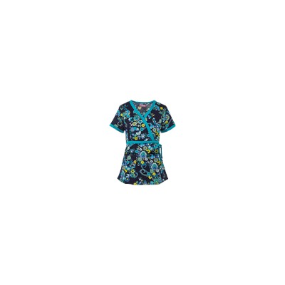 koi Scrubs Scandinavian Paisley Mock Wrap Top