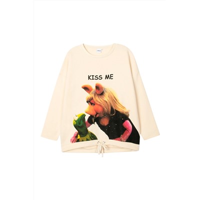 Sudadera La rana Gustavo y Piggy Teleñecos Disney - Crudo