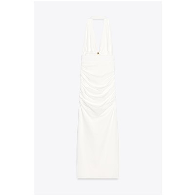 DRAPED HALTER DRESS