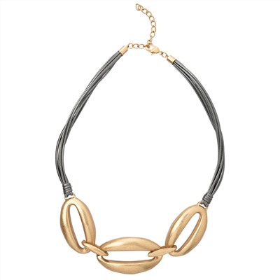 Damen Kette mit Lederimitat