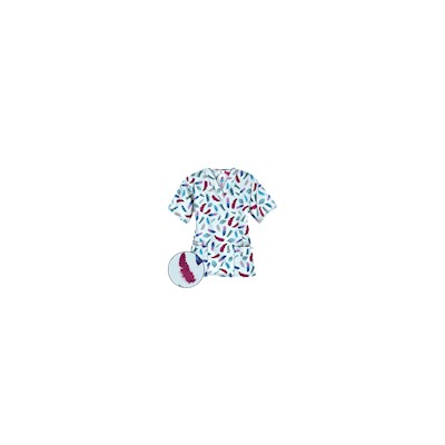 Happy Scrubs® Birds Of A Feather Jazzberry Scrub Top