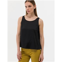 Siyah Regular Fit Kolsuz Bluz