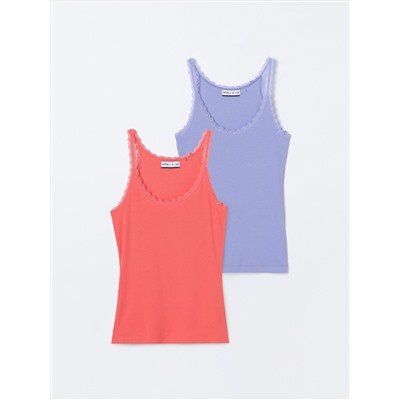 PACK DE 2 CAMISETAS DE TIRANTES CON ENCAJE