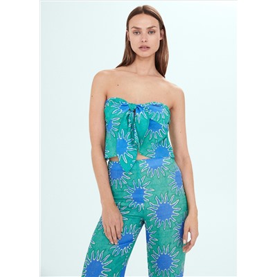 Top bandeau nudo estampado