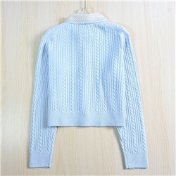 Женский кардиган из смесовой шерсти, съёмный кружевной воротник 💙 maj*e