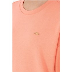 Kadın Somon Bisiklet Yaka Sweatshirt