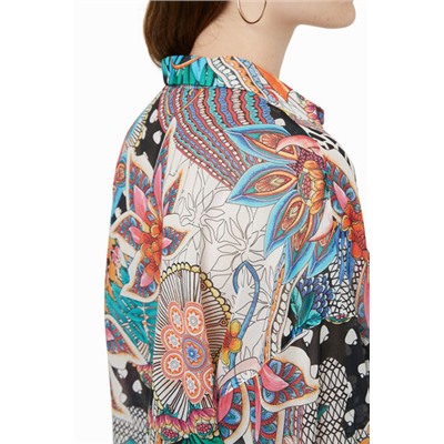 Camisa de algodón estampada