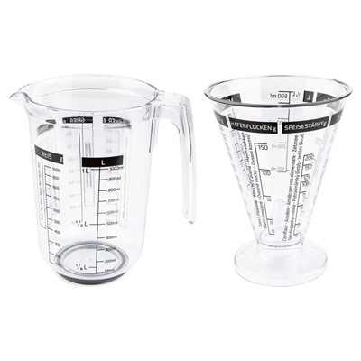 ERNESTO Messbecher-Set, 2-teilig, mit Feinmesskegel