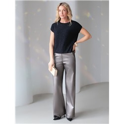 Джемпер с цельнокроенным коротким рукавом из хлопковой пряжи с пайетками