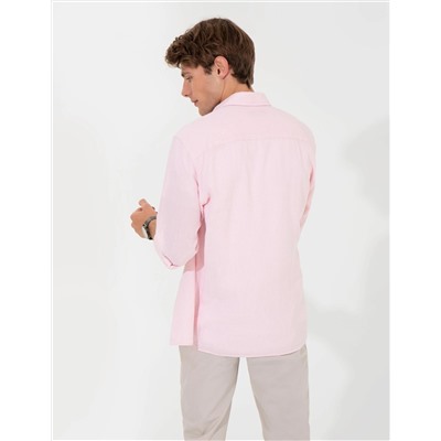 Pembe Regular Fit Uzun Kollu Gömlek