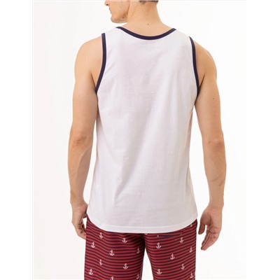 CONTRAST TRIM JERSEY MUSCLE TANK