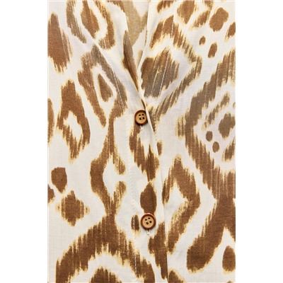 SHIRT WITH CONTRAST FRETWORK PRINT